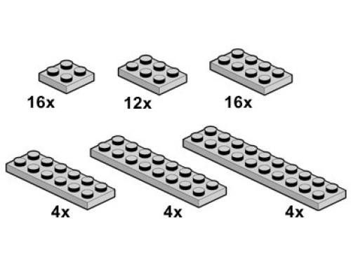 LEGO 10060 Light Gray Plates 2 x n