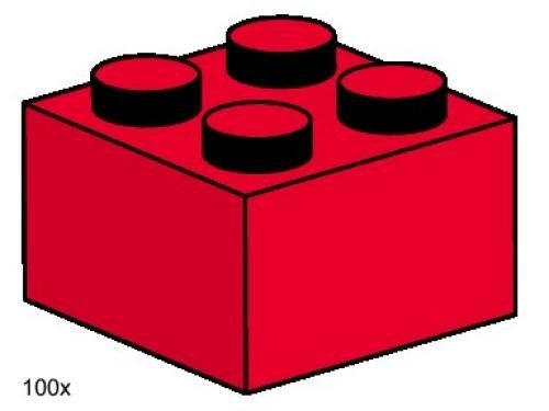 LEGO 3457 2 x 2 Red Bricks