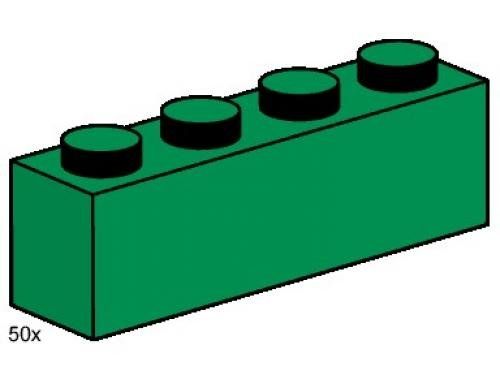 LEGO 3471 1 x 4 Dark Green Bricks