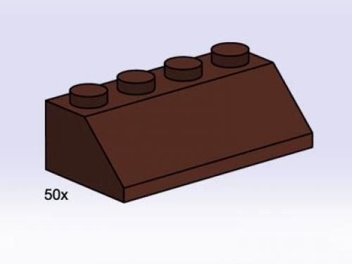 LEGO 3755 2 x 4 Roof Tile Brown