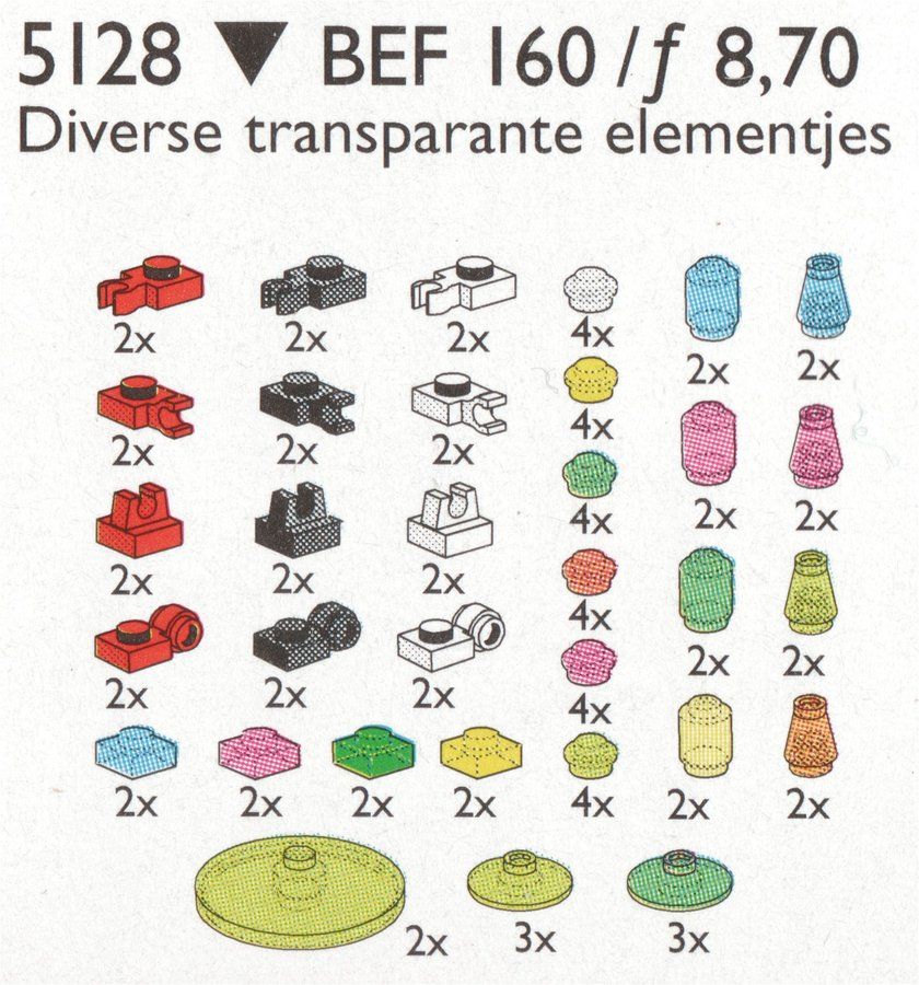 LEGO 5128 Transparent Plates, Bricks, Toolholders