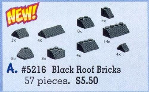 LEGO 5216 Roof Bricks Assorted, Black