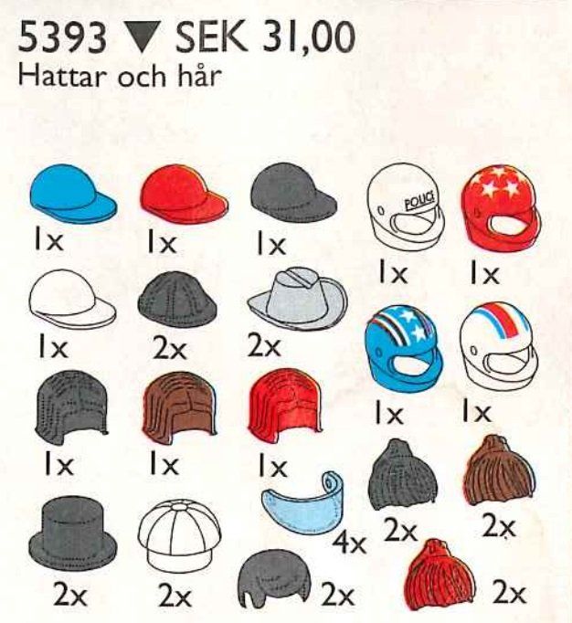 LEGO 5393 Headgear (Hats and Hair)