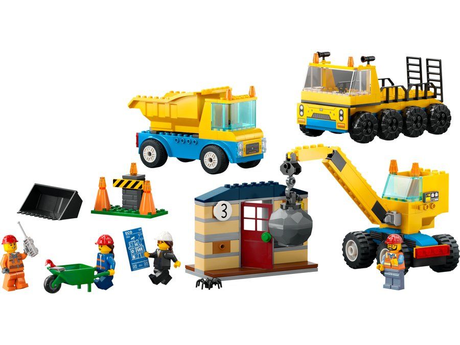 LEGO 60391 Construction Trucks and Wrecking Ball Crane
