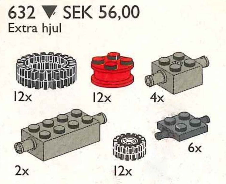 LEGO 632 Wheels and Tires