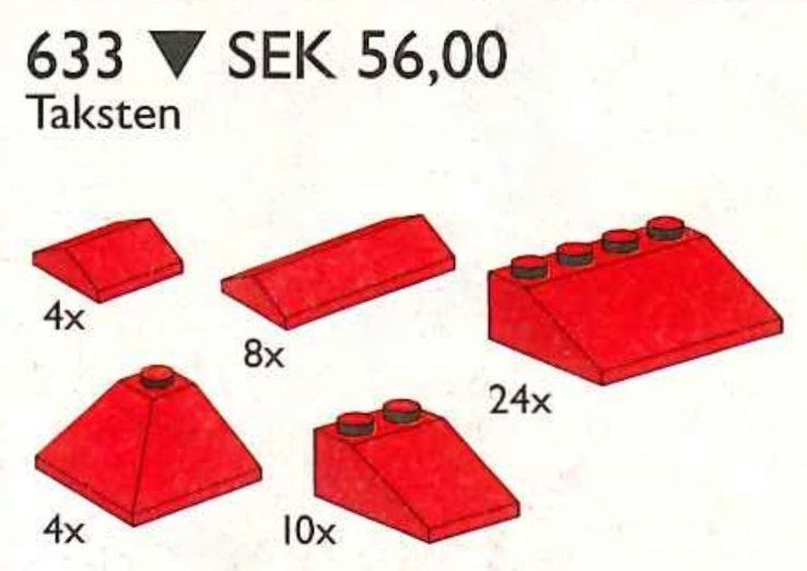 LEGO 633 Roof Tiles