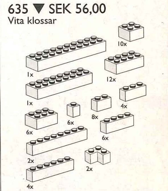 LEGO 635 Extra Bricks in White