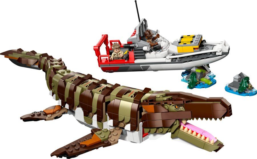 LEGO 76974 Brick-Built Mosasaurus Boat Mission