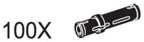 LEGO 970605 Long Black Connector Pegs (Pack of 100)