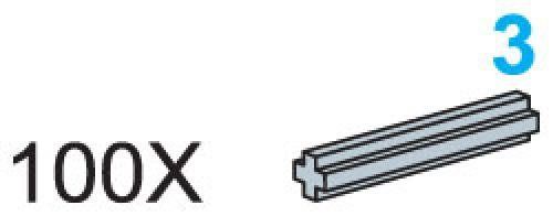 LEGO 970610 3-Stud Axles (Pack of 100)