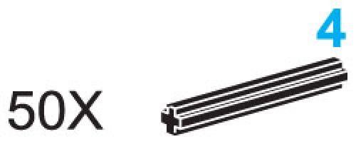 LEGO 970612 4-Stud Axles (Pack of 50)