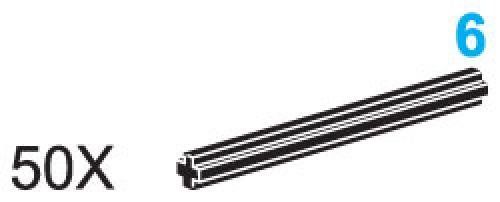 LEGO 970614 6-Stud Axles (Pack of 50)